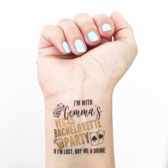 15 Custom Bachelorette Party Temporary Tattoos Vegas