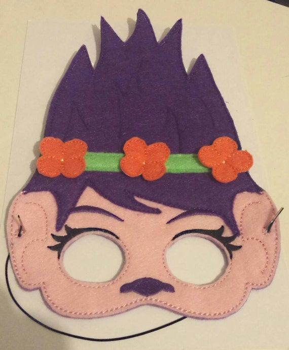 Items similar to Trolls Mask, Poppy Troll, Childrens Play Mask, Trolls