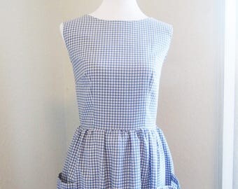 Blue checkered dress | Etsy