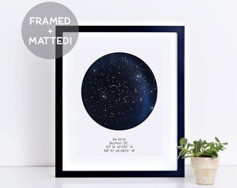 Custom Framed Night Sky Print, Astrological Print, Engagement Gift, Anniversary Print, Custom Print, Framed Art, Under This Sky