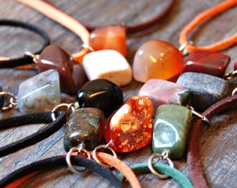 Natural Stone Necklaces, Healing Crystals and Stones, Semi-precious Stone Necklace, Spiritual Jewelry, Healing Jewelry,Natural Stone Jewelry
