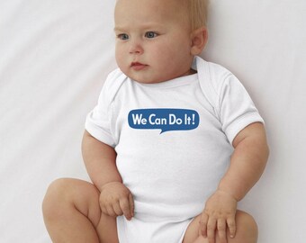 Feminist Onesie: "We Can Do it" Rosie the Riveter Feminist Baby Onesie by Fourth Wave Feminist Apparel (Vintage style, multiple colors)