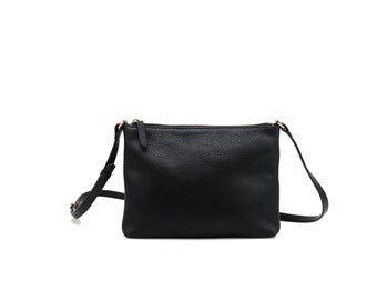 CICI - Leather CrossBody Bag - BLACK