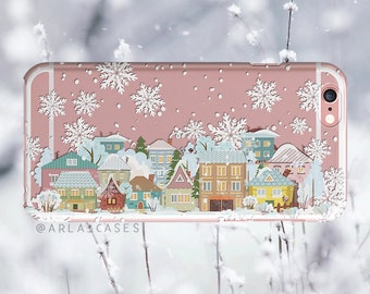 Christmas Phone Case, Christmas iPhone Case, Christmas Village Design, Christmas Accessories for iPhone and Samsung Galaxy, iPhone 7, 6s,