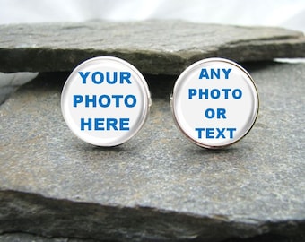 Custom Cufflinks, Personalized Cufflinks, Photo Cufflinks made with your photo or special message