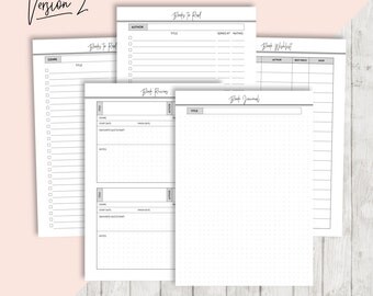 Reading Journal, Book Review, Book Wishlist, Books to Buy, Books to Read, Printable Planner Pages, Filofax Planner Inserts, A5 A4 Letter