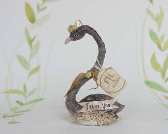 Hochzeit nostalgische Wattefigur schwarzer Schwan