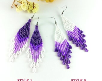 Purple wedding earrings Purple bridesmaid gift earrings Violet earrings Elegant earrings Purple earrings Sister Gift|For|Her Dangle earrings