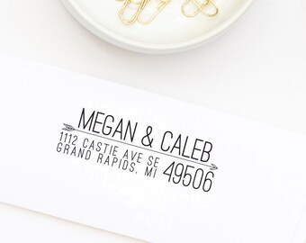 Custom Address Stamp, Return Address Stamp, Arrow Return Address Stamp, Style No. 59