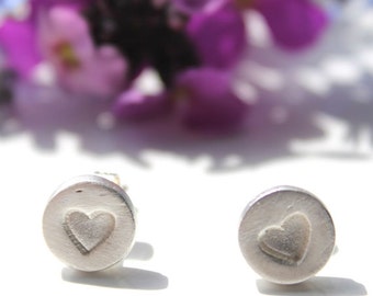 925 Sterling Silver Heart Stud Earrings - Love Valentine's Day Gift Silver Earrings