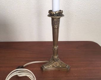 Vintage Brass Boudoir Lamp