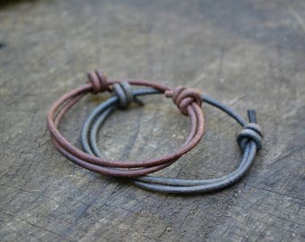 Simple adjustable leather bracelet, plain adjustable leather bracelet, minimal leather bracelet, simple men leather bracelet, men bracelet