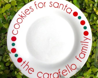 Cookies and Milk for Santa/Santa Cookie Plate/Santa Plate/Cookie for Santa Plate/Cookies and Milk/Santa Plate Set/Christmas Plate
