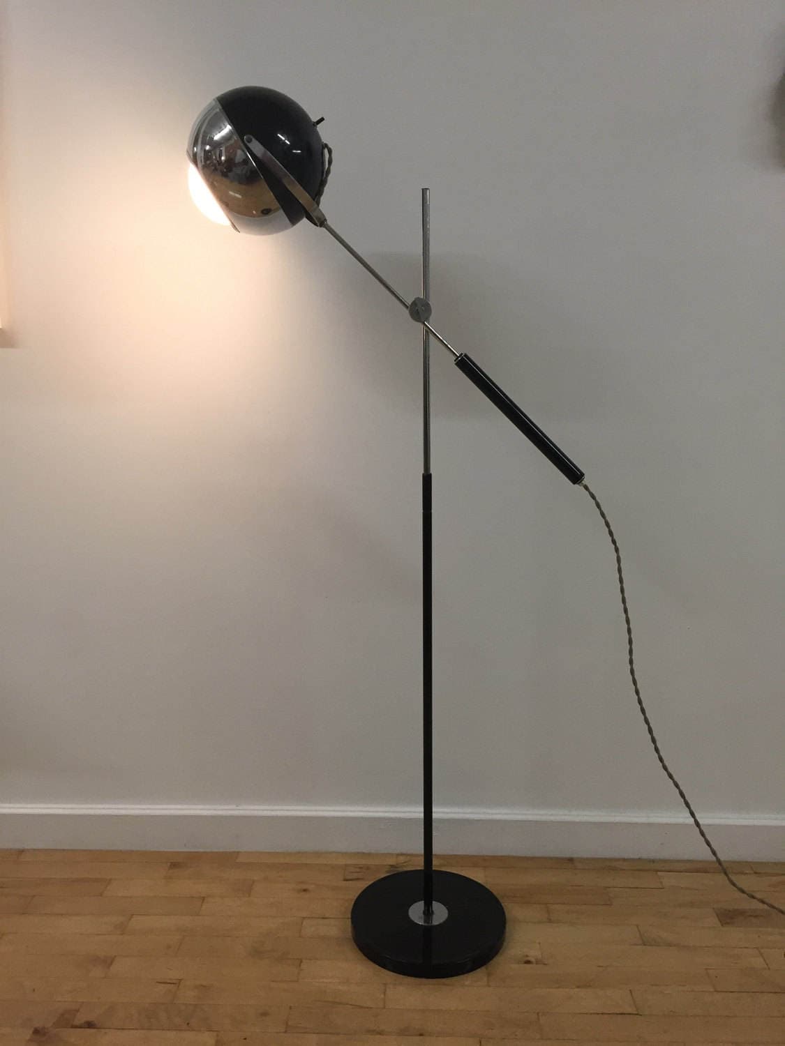 Chrome Eyeball Floor Lamp // Adjustable Articulating // 1960s SALE Chrome Eyeball Floor Lamp // Adjustable Articulating // 1960s SALE