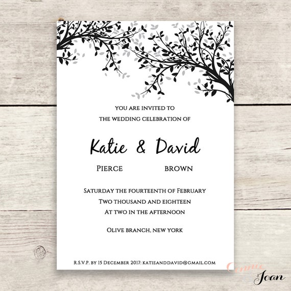 Silver Wedding Invitations Templates 6