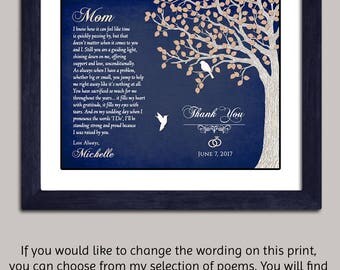 Mother Of The Bride Gift - Wedding Gift For Mom - Mother Of The Bride Poem - Mother Wedding Gift - Thank You Mom - Parents Wedding Gift