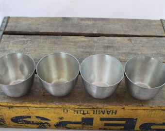 Four Vintage Leonard Pewter Jefferson Cups, Made in Bolivia