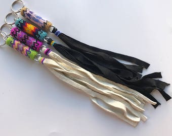 Native American,Native American Beadwork,Native American Beaded Keychain,Zuni Beadwork,Zuni Beaded Key Chain by Patsy & Armond Waikaniwa