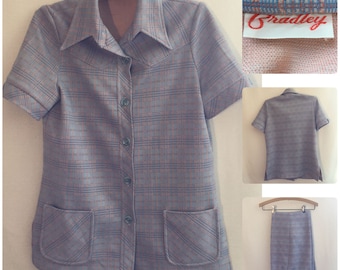 Bradley Pastel Plaid 70s Suit