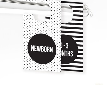 Black and White Baby Closet Dividers - Baby Clothes Divider - Closet Organizer - Baby Shower Gift