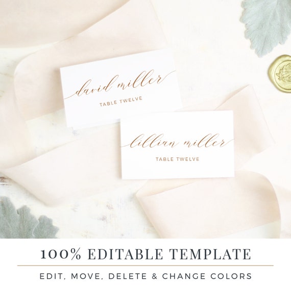 Wedding Place Card Template Printable Escort Cards Rustic Calligraphy Word Or Pages Mac PC Instant DOWNLOAD Wedding Place Card Template Printable Escort Cards Rustic Calligraphy Word Or Pages Mac PC Instant DOWNLOAD