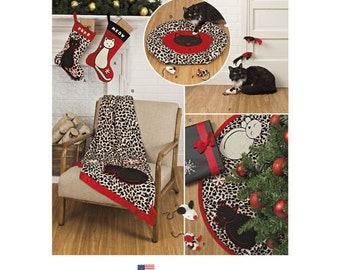 Sewing Pattern for Christmas Stockings, Tree Skirt, Throw, Cat Bed, Cat Toys, Simplicity Pattern 8284, New Pattern,Christmas