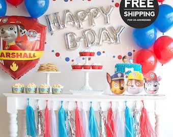 Paw Patrol Party Supplies and Decoration Ideas. Complete Paw Patrol birthday party theme including Paw Patrol balloons & optional masks.