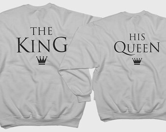 The King & His Queen Sweatshirt, Couple Sweatshirts, Couples shirt, Couples hoodie set unique gifts, Couple sweatshirt,couples shirts