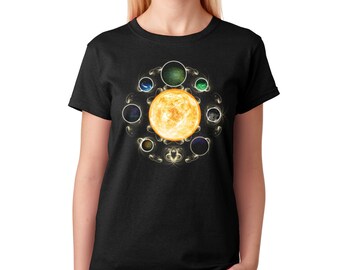 Trappist-1 system print Planets print NASA Solar system art Space t-shirt Unique t-shirt Gift for her For sister Womens t shirt Geek top