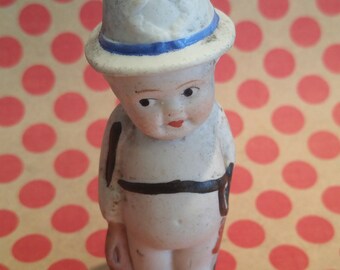 little COWBOY vintage Western BISQue baby Doll