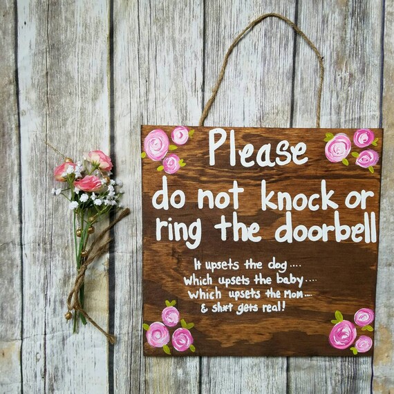 Do not knock sign Sleeping baby sign new mom by ThePeculiarPelican