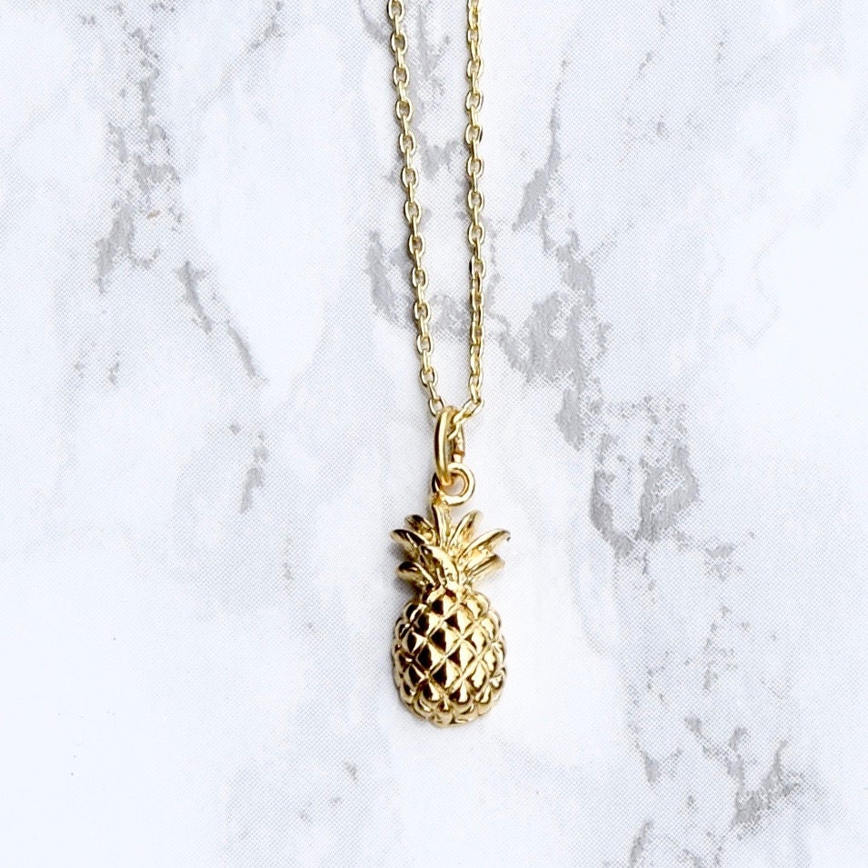 Pineapple Necklace, Pineapple Pendant, Gold Pineapple Necklace, , Gold Pineapple Pendant, Gold Necklace, Layering Necklace