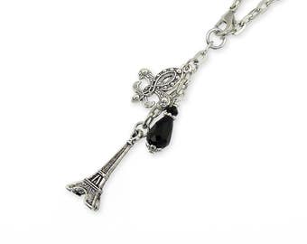 Eiffel Tower Rearview Mirror Charm with 3D/Double-sided Charms, Paris-themed Car Accessories, Travel Rear View Mirror Hanger, Car Jewelry