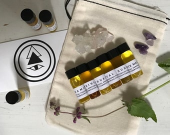 BOTANICAL PERFUME SAMPLES - Organic. Wildcrafted. Essential Oils, Resins + co2 Extracts. Beewax. Subtle. Special. Unique. Magical Blends.
