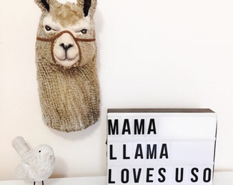 Llama llama, Llama Head, Faux taxidermy, Llama Decor, Llama gifts, Animal Head Wall Mount, Llama Nursery, Boho Kids Decor, Llama Baby, Love