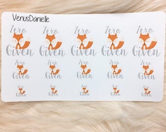 Zero Fox Given Planner Sticker, Zero Fox Given Stickers, Fox Planning Stickers, Animal Stickers, Planner Stickers, Planning Accessories