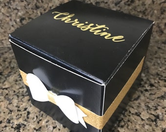 Cursive Formal Black Tie Kate Spade Balloon Pop Kit for Bridesmaid/Maid of Honor Proposal Gift