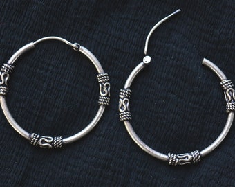 Plain Sterling Silver Hoop Earring, 92.5 Sterling Silver Jewelry, Handmade Silver Earrings for Women - SKU 341