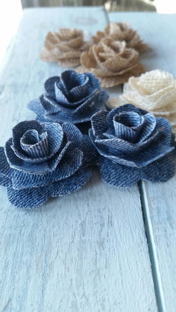 Denim Flower Denim Rose Burlap and Denim Flower Country