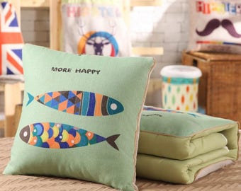 2 in1 Quilt Throw Pillows Sofa Cushions Couch Cushions