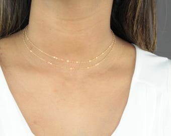 Choker Sale! Chain Choker Necklace-Gold Filled Chain Choker-Sterling Silver Chain Choker-Wrap Chain Choker-Dainty Chain Choker-Simple Choker