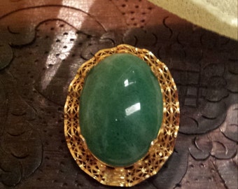 Jade 12KF vintage brooch - pendsnt