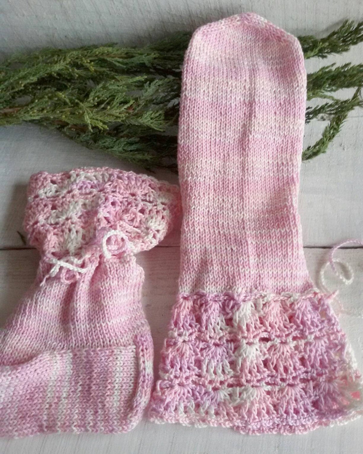 Knit women socks crochet Cotton socks Girl Socks hand knit Leg