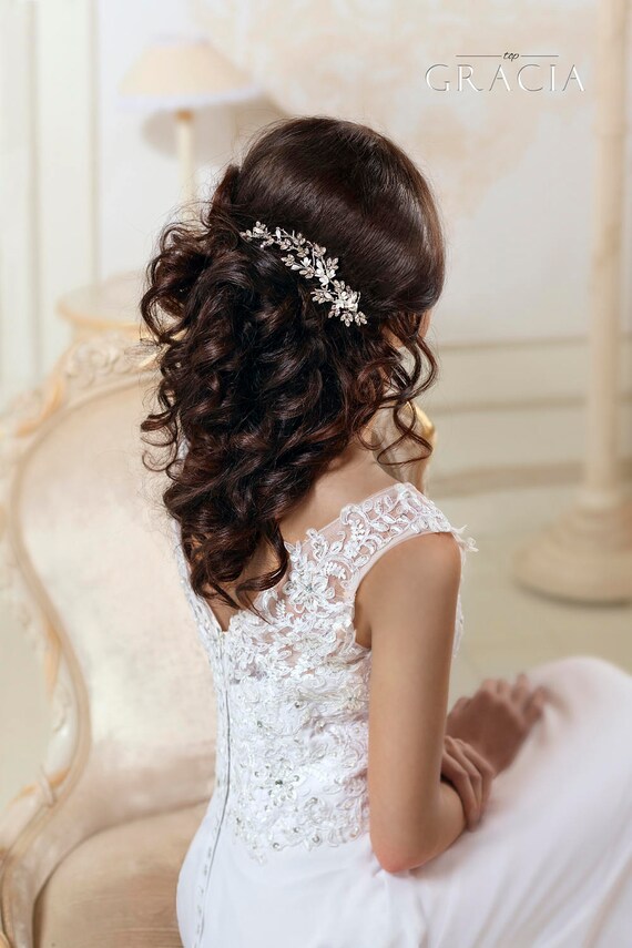 Bridal hairpiece Crystal hair comb Wedding headpiece Crystal hair piece Floral Bridal Hair Comb Flower Hair Comb Rhinestone headpiece