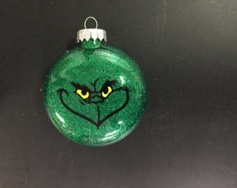 Grinch Glitter Ornament