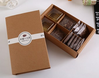 30pcs/lotBrown Kraft Paper Boxes Gift Craft Box Drawer Style Handmade Packaging Jewelry 20.2*12.5*5cm