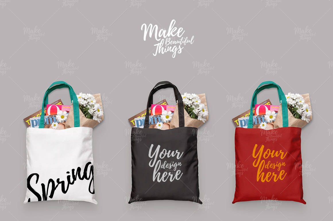 Download Isolated canvas tote bag mockup / top view / Styled stock ...