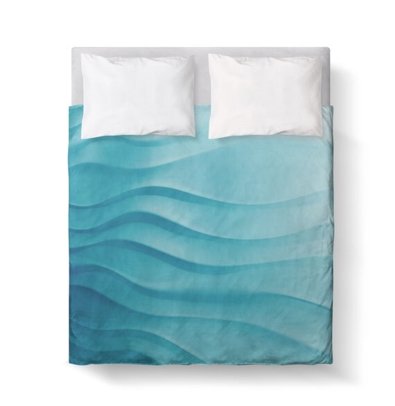 Aqua Teal Turquoise Ombre Abstract DUVET COVER / Comforter