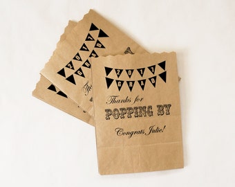 Graduation Party Favor Bags, Class of 2017 - Popcorn, Peanuts, Candy, Treat Bags - Personalized, Customized - Kraft Paper Bags