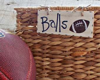 Sports Bedroom Decor, Storage Basket Tags, Sports Nursery Decor, Custom Storage Container Labels, Baseball, Football, Basketball, Soccer